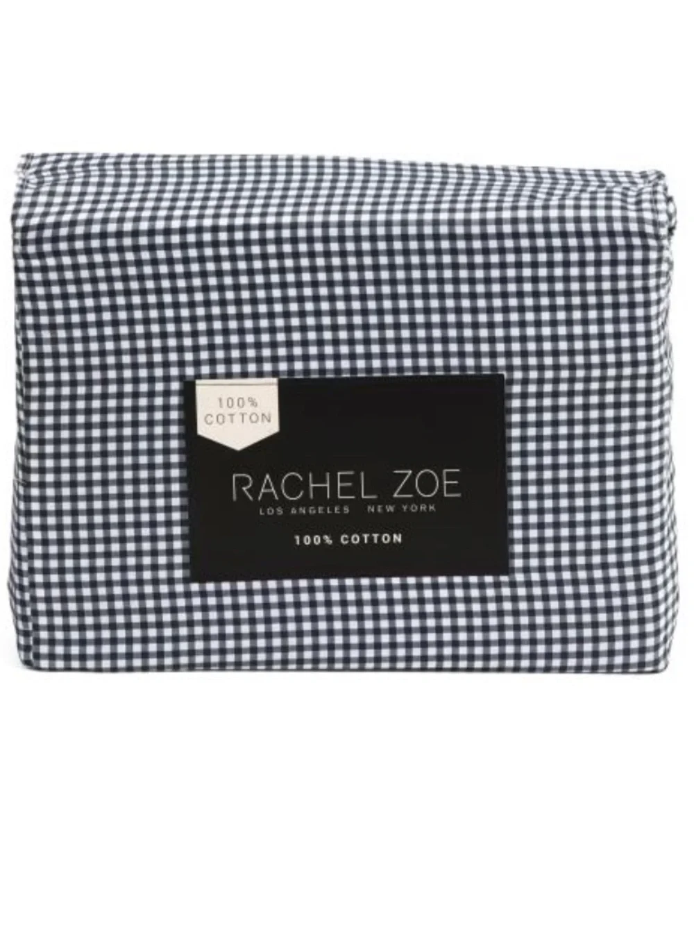 Rachel Zoe Black and White Gingham Cotton Sheet Set